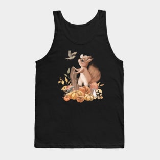 Cute squirrel talk to a bird Tank Top